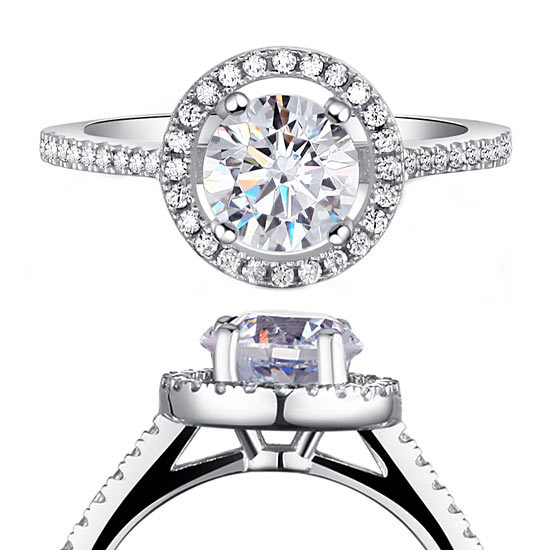 1.25 Carat Round Cut Simulated Diamond 925 Sterling Silver Wedding Engagement Ring XFR8003