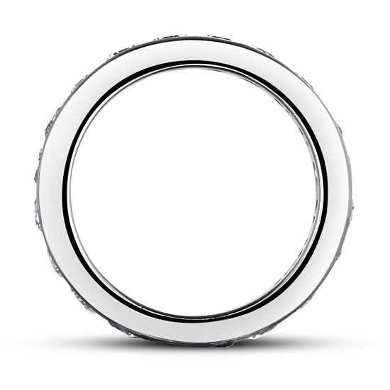 Channel Setting Simulated Diamond 925 Sterling Silver Eternity Band Wedding Anniversary Ring XFR8004