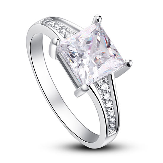 1.5 Ct Princes Cut Solid 925 Sterling Silver Wedding Promise Engagement Ring XFR8006