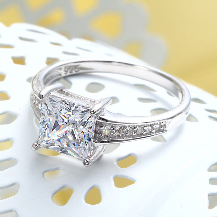 1.5 Ct Princes Cut Solid 925 Sterling Silver Wedding Promise Engagement Ring XFR8006