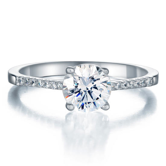 Simulated Diamond Sterling 925 Silver Engagement Ring XFR8030
