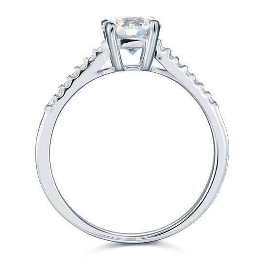 Simulated Diamond Sterling 925 Silver Engagement Ring XFR8030