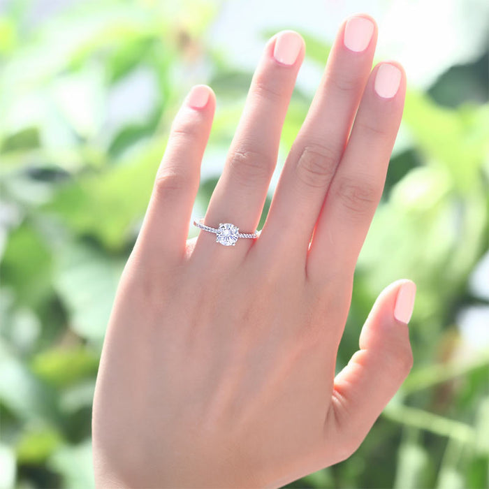 Simulated Diamond Sterling 925 Silver Engagement Ring XFR8030