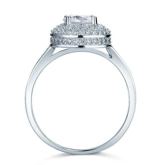 1 Carat Round Cut Simulated Diamond Wedding Engagement Sterling 925 Silver Ring XFR8035