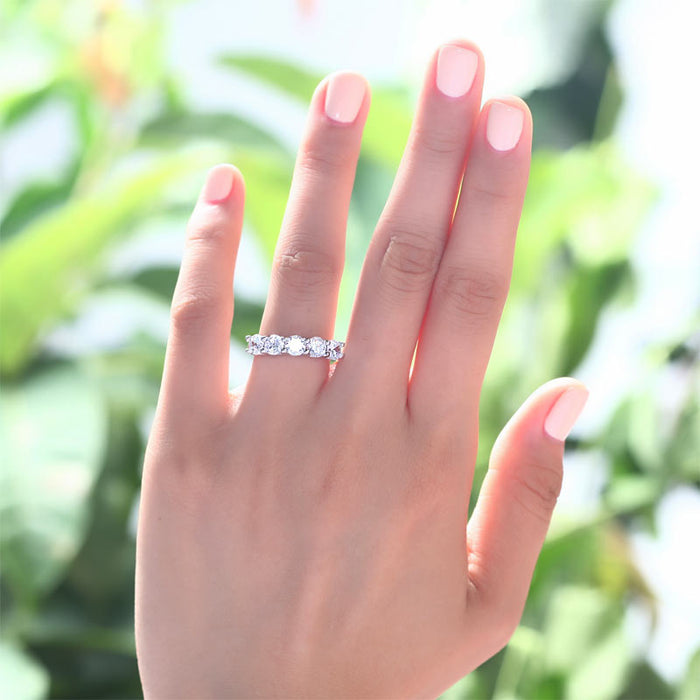 1.25 Carat Five Stone Simulated Diamond Solid Sterling 925 Silver Bridal Ring XFR8039