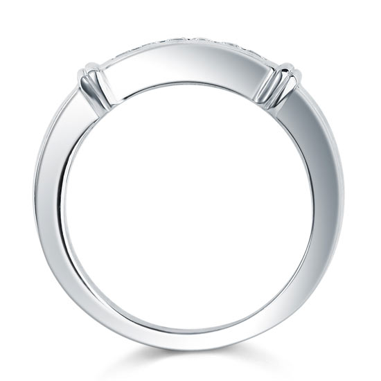 Simulated Diamond Solid Sterling 925 Silver Wedding Ring XFR8044