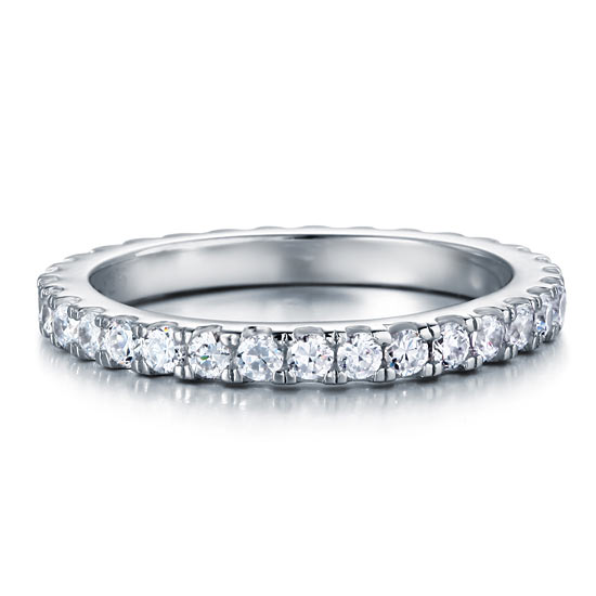 Eternity Ring Simulated Diamond Solid Sterling 925 Silver Wedding Band XFR8045