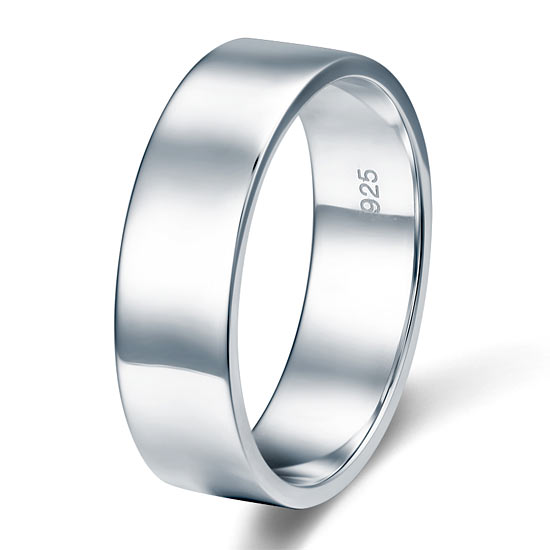 Men's Solid Sterling 925 Silver Wedding Band Ring XFR8056