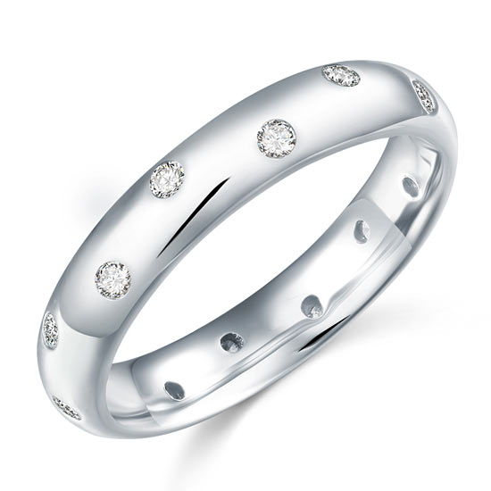 Simulated Diamond Wedding Band Solid Sterling 925 Silver Ring XFR8060