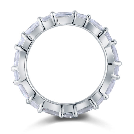 Emerald Cut Solid Sterling 925 Silver Ring XFR8070