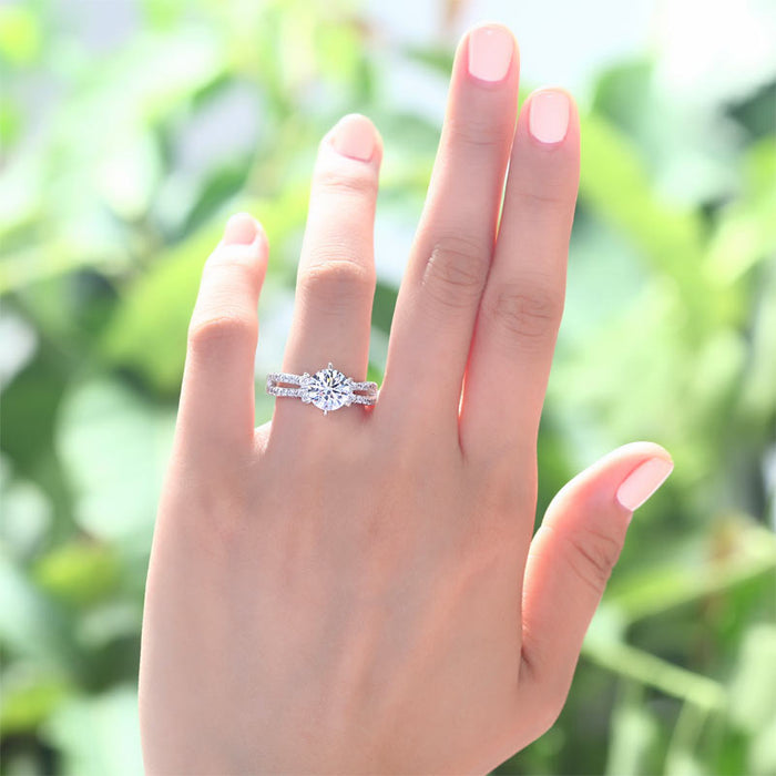 2 Carat Simulated Diamond Solid 925 Sterling Silver Wedding Engagement Ring XFR8078
