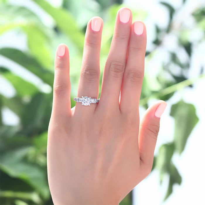 Vintage Style 1.25 Carat Simulated Diamond Solid 925 Sterling Silver Wedding Engagement Ring XFR8079