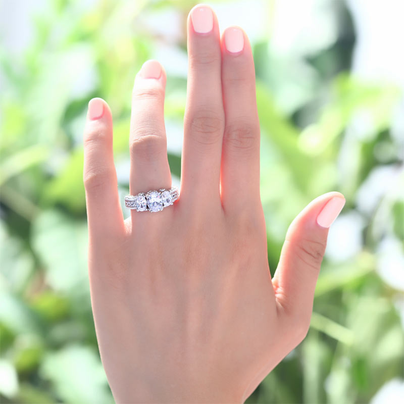 Vintage Style 2 Carat Simulated Diamond Solid 925 Sterling Silver Wedding Engagement Ring XFR8093