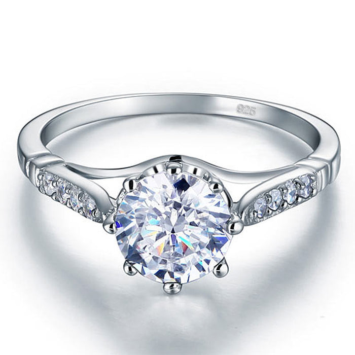 2 Carat Round Cut Ring Solid 925 Sterling Silver Wedding Anniversary Engagement XFR8098