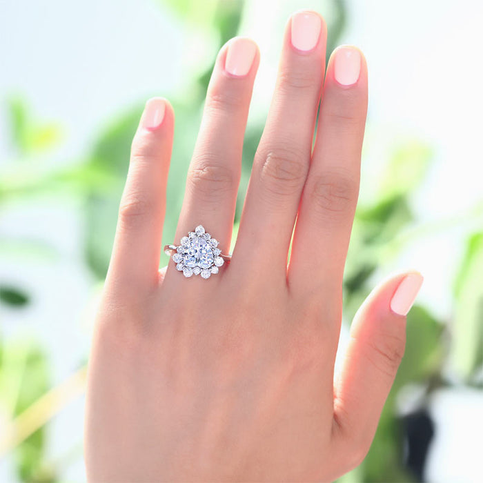 2.5 Carat Heart Cut 925 Sterling Silver Wedding Promise Engagement Ring XFR8106