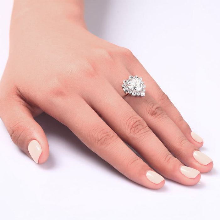 2.5 Carat Heart Cut 925 Sterling Silver Wedding Promise Engagement Ring XFR8106
