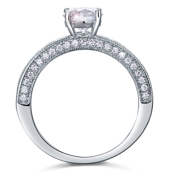 Vintage Style 1.25 Carat Simulated Diamond Solid 925 Sterling Silver Bridal Wedding Engagement Ring Jewelry XFR8110
