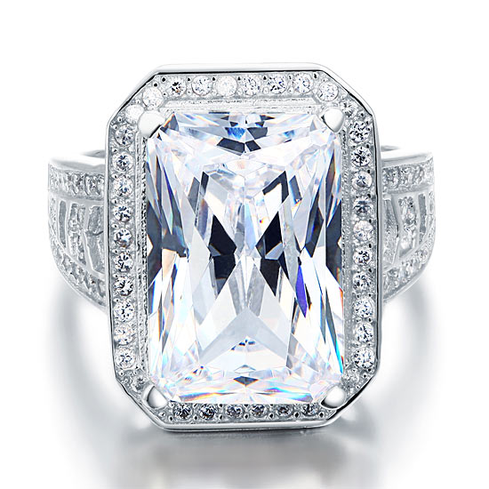 Princess Cut Simulated Diamond 925 Sterling Silver Ring XFR8116