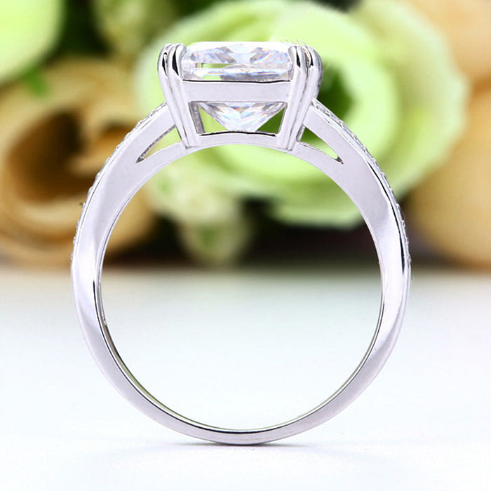 Solid 925 Sterling Silver Luxury Ring Anniversary 6 Carat Simulated Diamante XFR8152