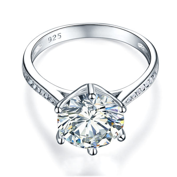 925 Sterling Silver Wedding Engagement Ring 3 Carat Simulated Diamond Jewelry XFR8209