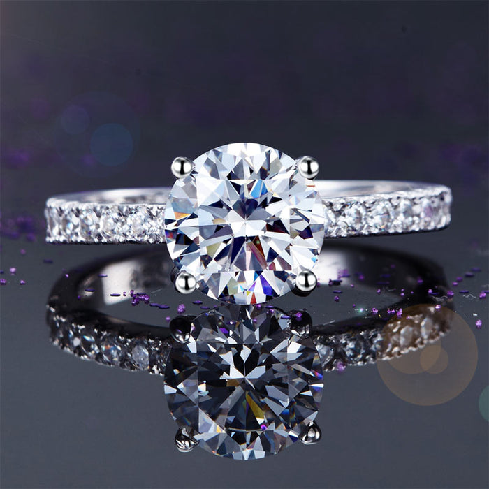 925 Sterling Silver Bridal Engagement Ring 2 Carat Simulated Diamond Jewelry XFR8212