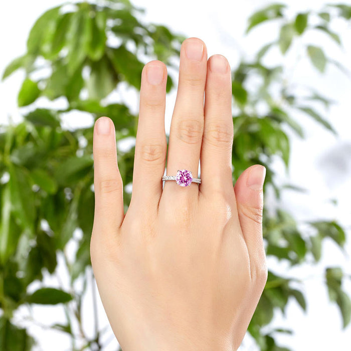 925 Sterling Silver Bridal Engagement Ring 2 Carat Simulated Diamond Jewelry XFR8213