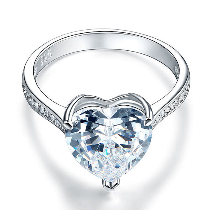 925 Sterling Silver Bridal Engagement Ring 3.5 Carat Heart Simulated Diamond Jewelry XFR8215