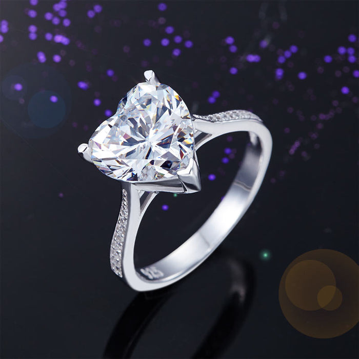 925 Sterling Silver Bridal Engagement Ring 3.5 Carat Heart Simulated Diamond Jewelry XFR8215
