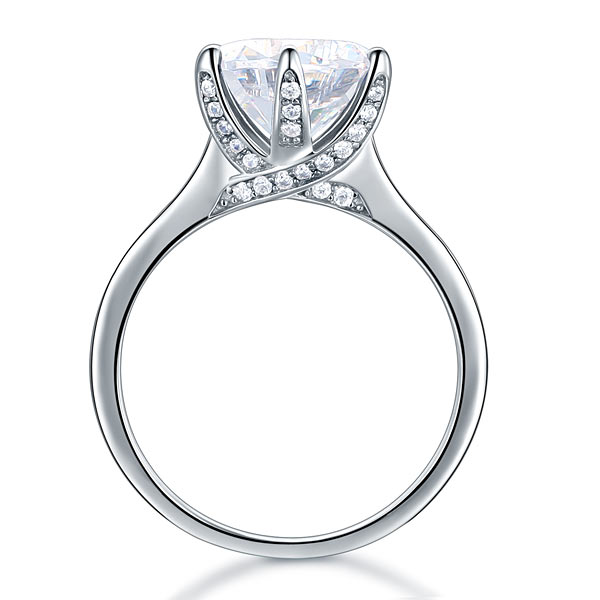 925 Sterling Silver Luxury Wedding Engagement Ring 3 Carat Simulated Diamond Jewelry XFR8228