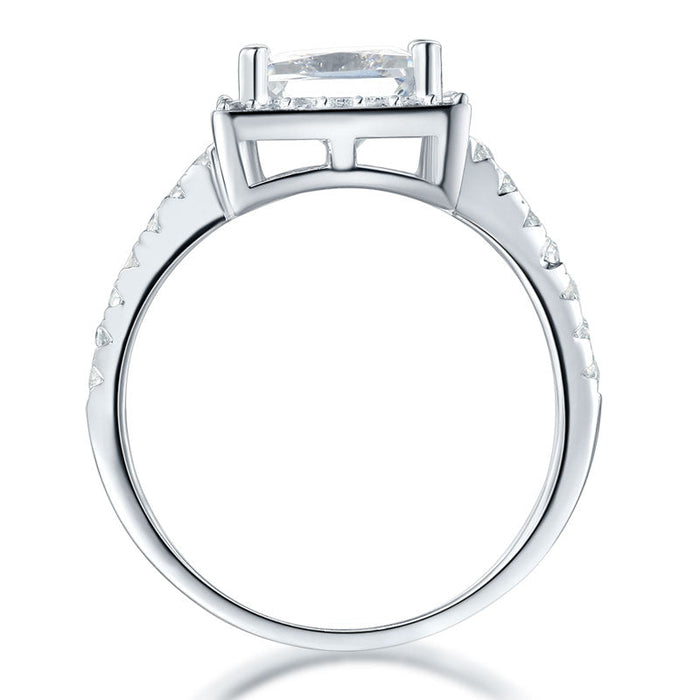 1.5 Ct Princess Simulated Diamond Solid 925 Sterling Silver Wedding Anniversary Engagement Ring Jewelry XFR8231