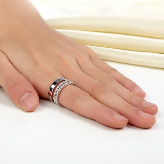 New Style Design Solid 925 Sterling Silver Wedding Band Ring XFR8274