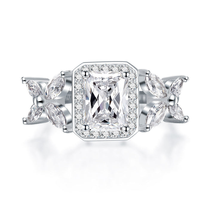 Pageant Luxury Ring Solid 925 Sterling Silver Butterfly Wedding Jewelry XFR8322