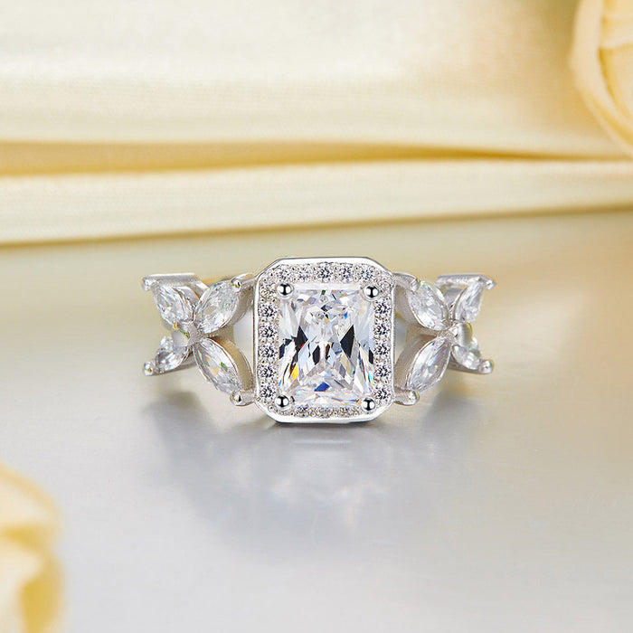 Pageant Luxury Ring Solid 925 Sterling Silver Butterfly Wedding Jewelry XFR8322