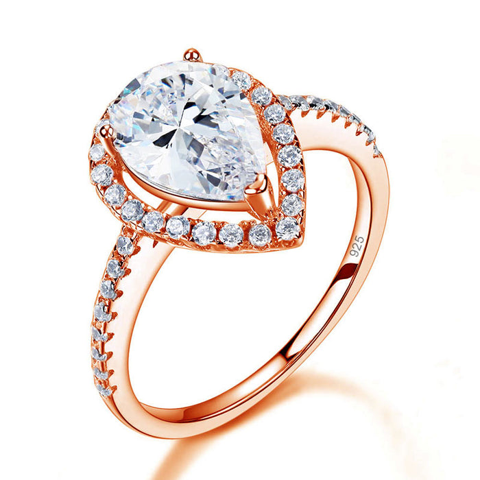 Pear Cut Rose Gold Ring