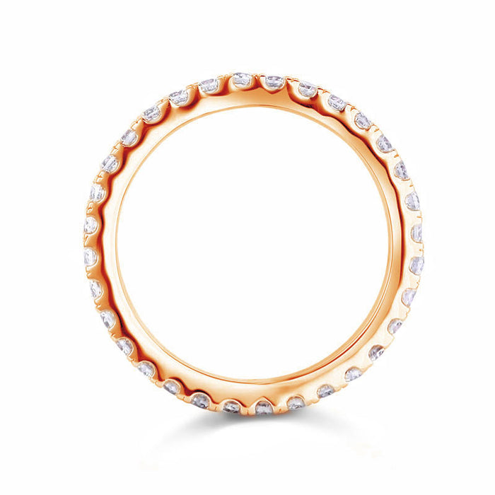 Eternity Ring Simulated Diamond Solid Sterling 925 Silver Rose Gold Plated Wedding Band  XFR8334