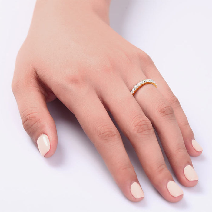 Eternity Ring Simulated Diamond Solid Sterling 925 Silver Rose Gold Plated Wedding Band  XFR8334