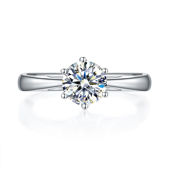 1 Carat Moissanite Diamond Classic 6 Claws Engagement 925 Sterling Silver Ring MFR8339