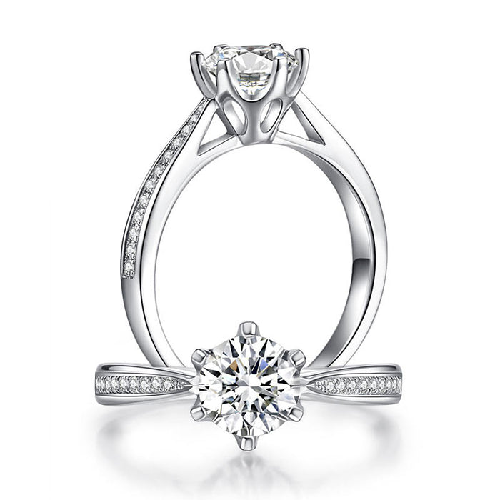 1 Carat Moissanite Diamond Ring Engagement 925 Sterling Silver MFR8344