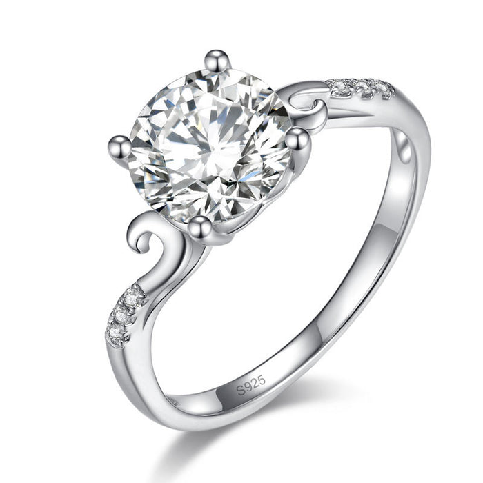 2 Carat Moissanite Diamond (8 mm) Wedding Engagement Ring 925 Sterling Silver MFR8346