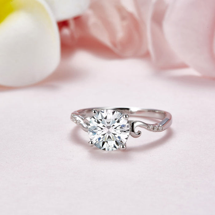 2 Carat Moissanite Diamond (8 mm) Wedding Engagement Ring 925 Sterling Silver MFR8346