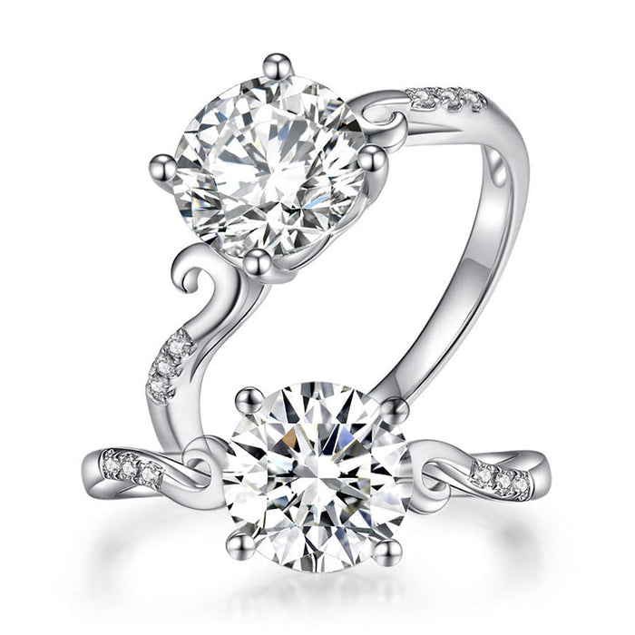 2 Carat Moissanite Diamond (8 mm) Wedding Engagement Ring 925 Sterling Silver MFR8346