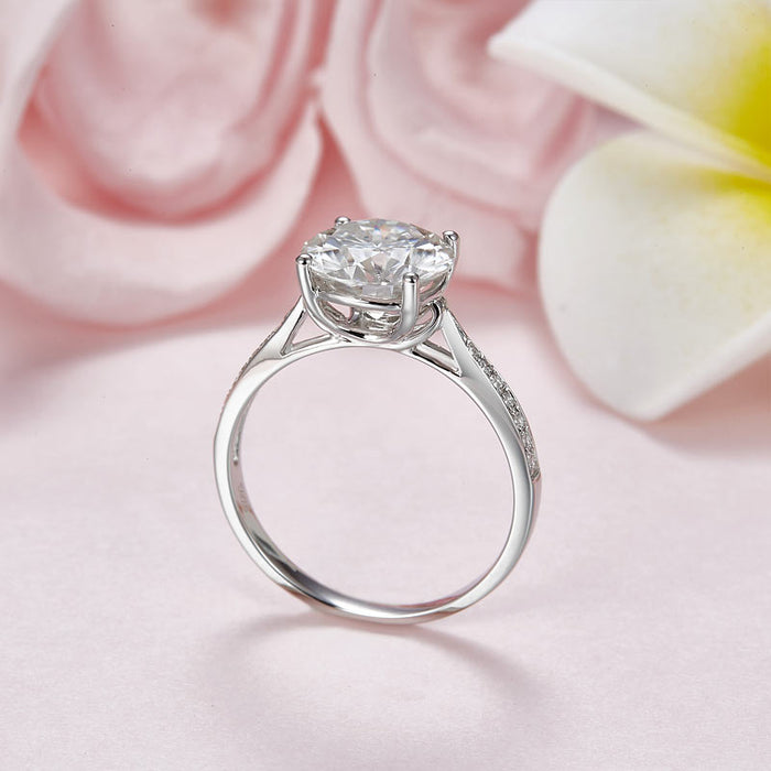 3 Carat Moissanite Diamond (9 mm) Luxury Ring Engagement 925 Sterling Silver MFR8348