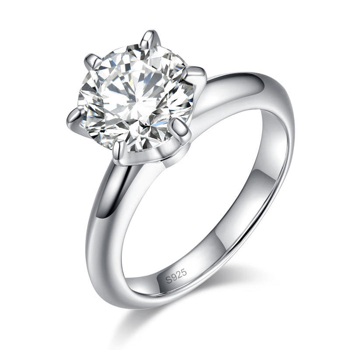 3 Carat Moissanite Diamond (9 mm) Luxury Ring 6 Claws Engagement 925 Sterling Silver MFR8350