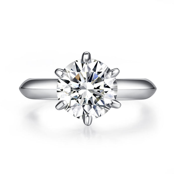 3 Carat Moissanite Diamond (9 mm) Luxury Ring 6 Claws Engagement 925 Sterling Silver MFR8350