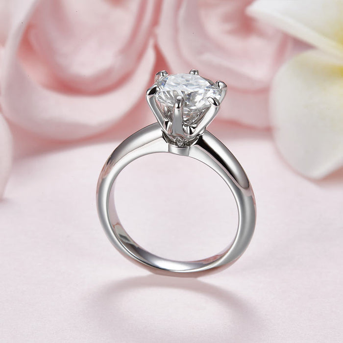 3 Carat Moissanite Diamond (9 mm) Luxury Ring 6 Claws Engagement 925 Sterling Silver MFR8350