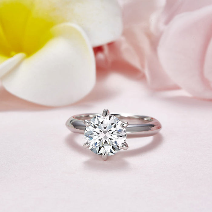 3 Carat Moissanite Diamond (9 mm) Luxury Ring 6 Claws Engagement 925 Sterling Silver MFR8350