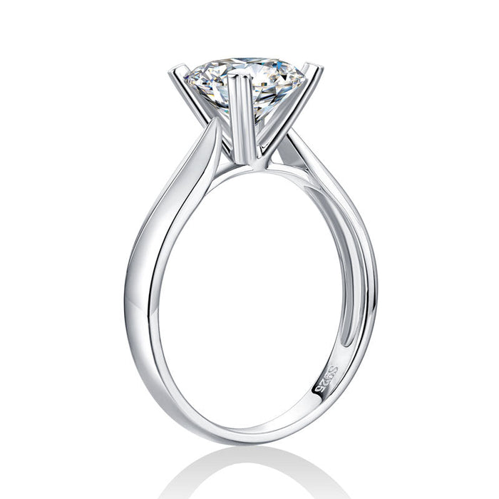 1.5 Carat Moissanite Diamond Ring Heart Shape Prong 925 Sterling Silver MFR8358