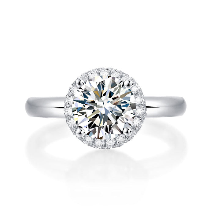 1.5 Carat Moissanite Diamond Ring Halo 925 Sterling Silver MFR8360