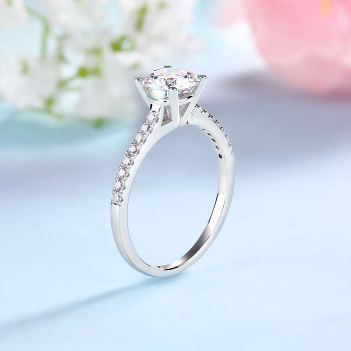 1 Carat Moissanite Diamond Ring Set (1 pcs / 2 pcs) 925 Sterling Silver MFR8361